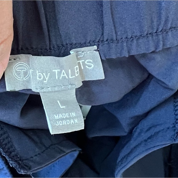 🆕 NWT T by Talbots activewear navy blue cropped lightweight pants size large - Picture 5 of 11